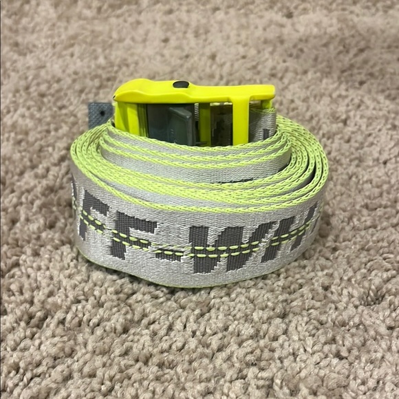 Off-White Belt with Neon Yellow Buckle